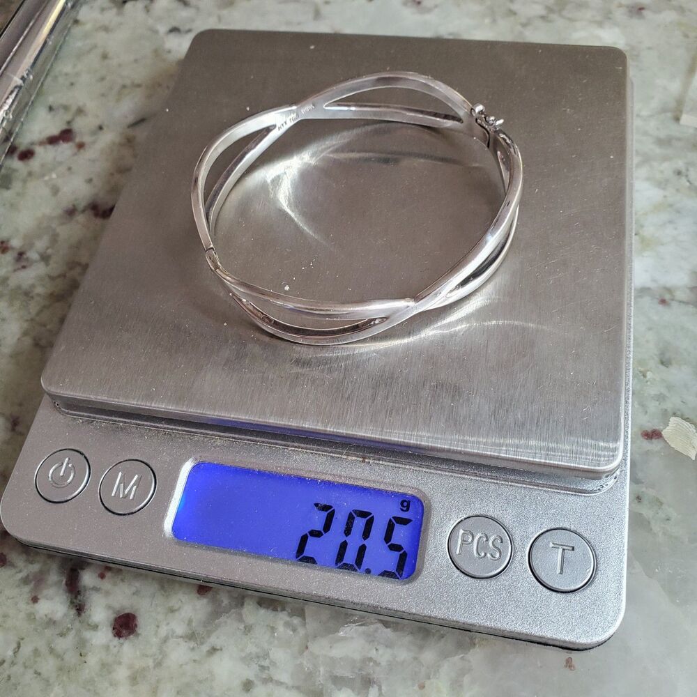 Sterling Silver Hinged Bracelet Bangle ATI 925 - Picture 7 of 7